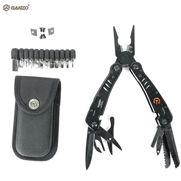 Ganzo G302 G302B Multi Ferramenta Faca Alicate Ferramentas EDC Folding Multitool Alchler Mancha Multifunction Survival Survival Bits Dobrável Alicate 211110