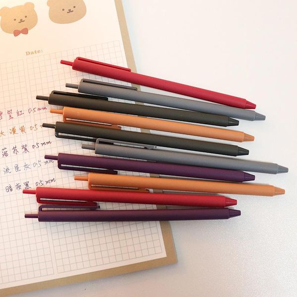 

gel pens 4 pcs/lot retro color ink pen 0.5mm simple matte handle neutral vintage office school writting stationery supplies