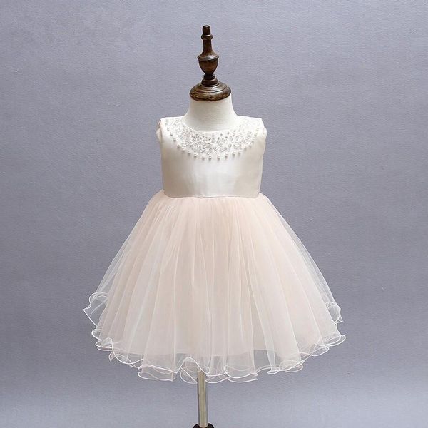 

girl's dresses pink beaded baby girl christening gowns infant princess tutu dress 1 years birthday toddler clothes robe fille, Red;yellow