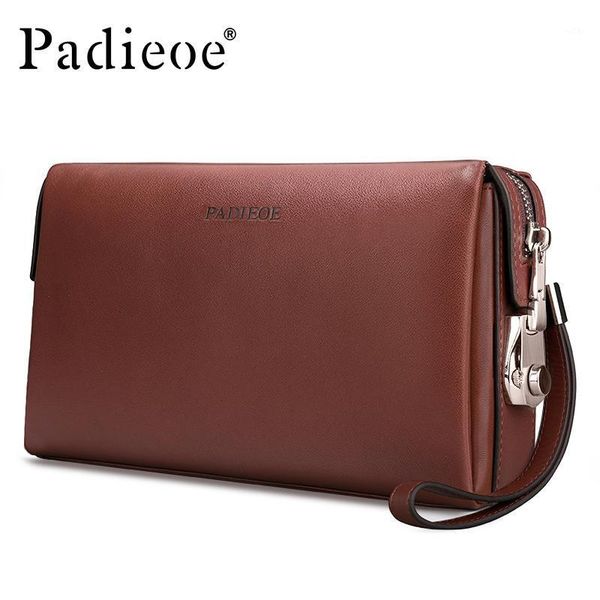 

wallets padieoe genuine leather 2021 luxury male purse large capacity holders fashion men long wallet men's clutches1, Red;black