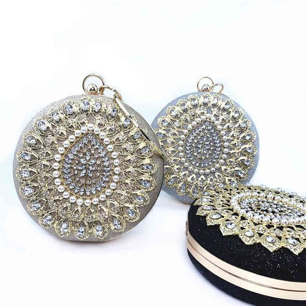 

fashion pearl handbag women's banquet dress evening round dinner bag