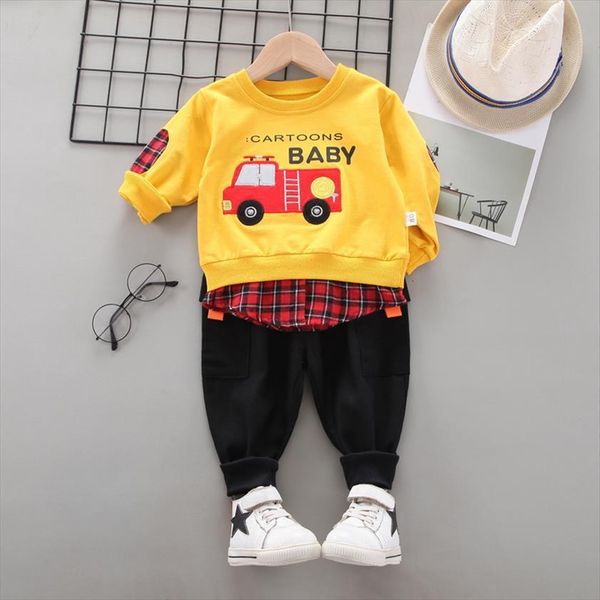 

autumn winter baby children clothes kids boy girls cartoon long sleeve t shirt pants 2pcs sets toddler fashion cotton suit, White
