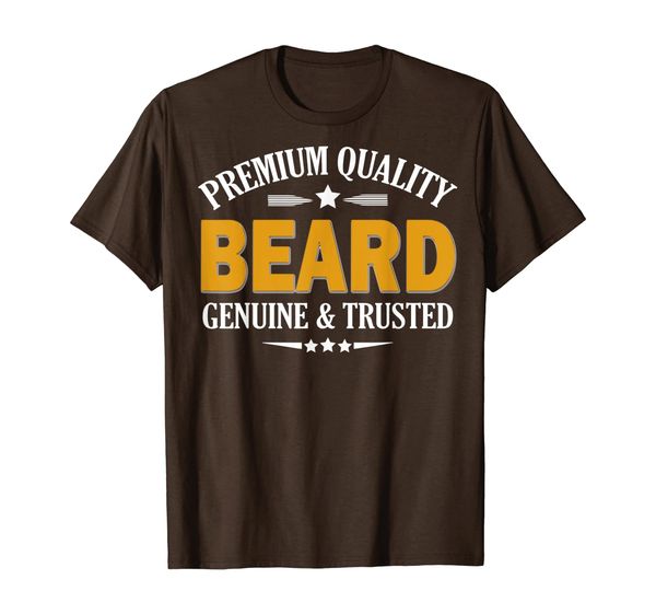 

men funny premium quality beard genuine and trusted t-shirt, White;black