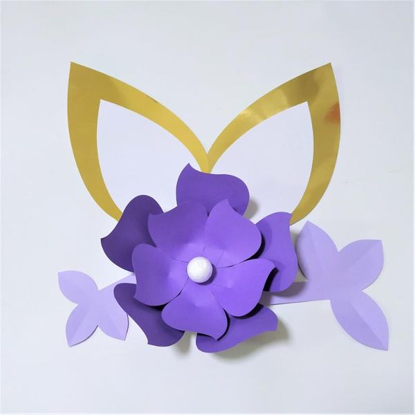 

cardstock rose diy easy paper flowers with ears leaves set for baby nursery wall flower decor shower birthday video tutorials decorative & w