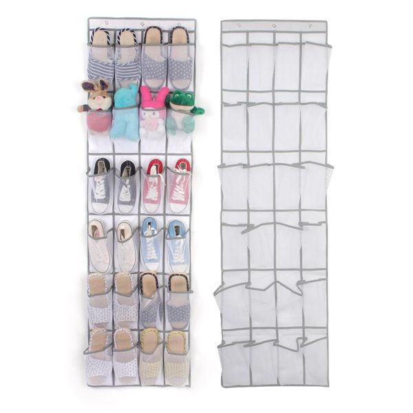 

storage bags 24-grid non-woven bag door shoes to collect hanging net fabric household items shoe home decor