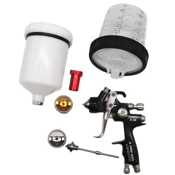 

professional spray guns gun 1.3/1.7mm nozzle car repair paint with 400cc pps tank air mixing cup and adapter