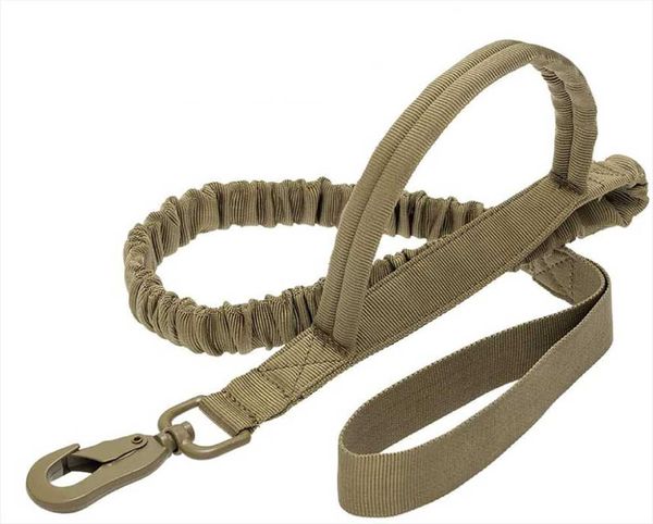 

dog leash - stronger clasp, two safty control handles, tactical training bungee walking outdoor collars & leashes