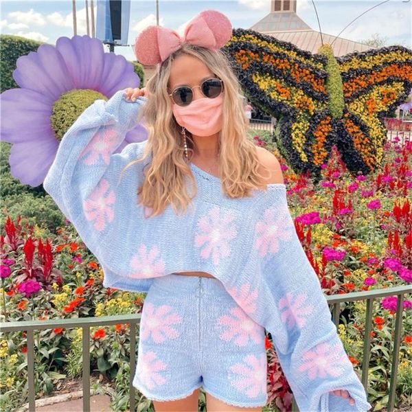 

women's sweaters female knitwear ladies flower patterns round neck long sleeve knitted sweater for spring fall, White;black