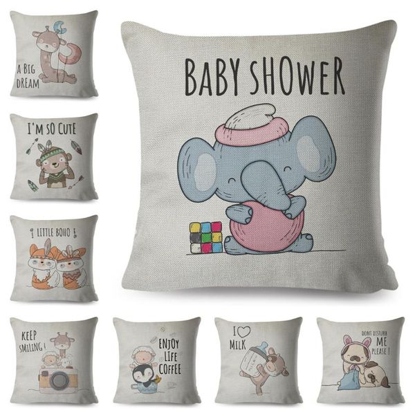 

cushion/decorative pillow nordic style case decor elephant cat dog giraffe monkey animal cushion cover for sofa home polyester pillowcase 45