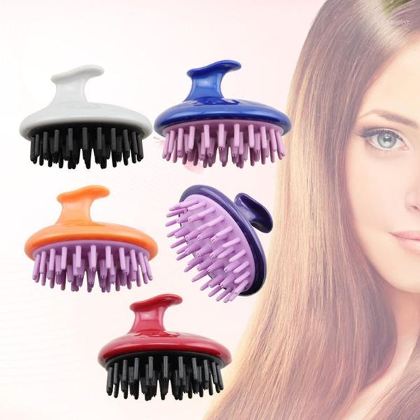 

silicone head massage combs stretch soft shampoo brush comb salon cleaner airbag brush1, Silver