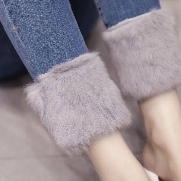 

jxmyy flanging rabbit fur jeans women winter plus velvet thick fur chic denim pants pencil pants trousers 210412, Blue