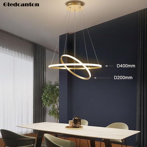 

pendant lamps gled-cl-264 golden rings ceiling light, simply luxury led light