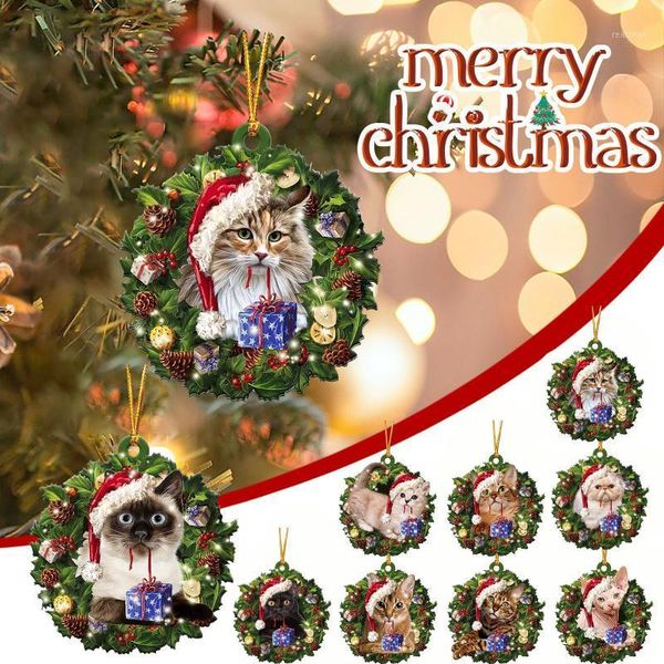 

christmas decorations 2021 ornaments wooden hanging pendants xmas tree decoration gift product drop 2110