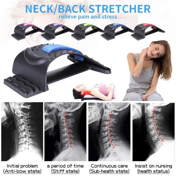 

neck back massager stretcher equipment for pain relief shoulder relaxer traction device massage points adjustable height accessories