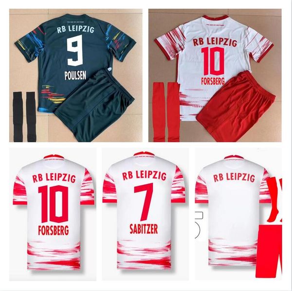 

mens + kids kit 21 22 soccer jerseys sabitzer sorloth hee-chan maillot upamecano forsberg poulsen 2021 2022 set football shirts boys s, Black