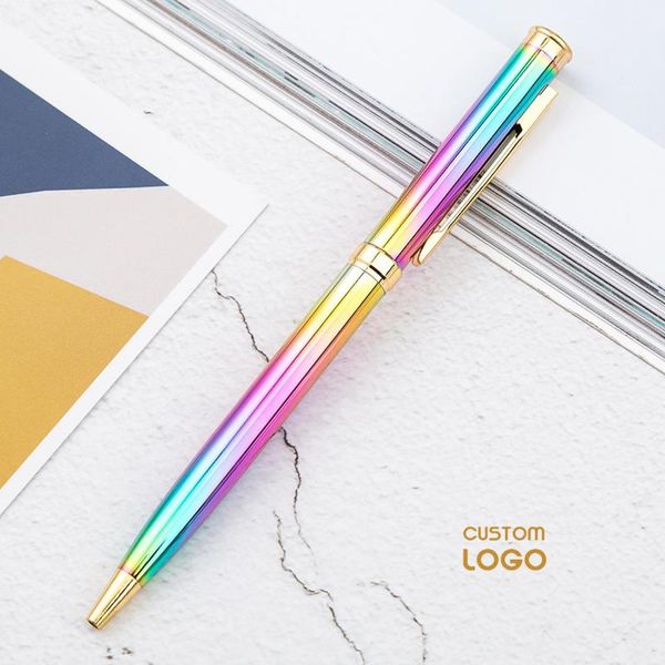 

ballpoint pens metal ball pen 1.0mm personalised advertising promotional custom logo gift for souvenirs company bussiness, Blue;orange