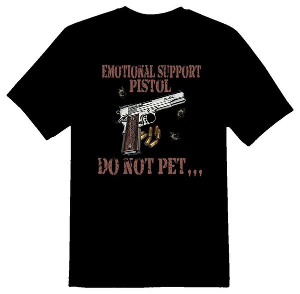 

emotional support pistol do not pet 2nd amendment black or white tee gun 45acp, White;black