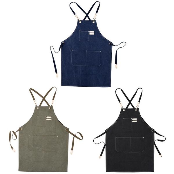

denim canvas wear apron / painting hairdressing barista restaurant anti-dirty overalls aprons