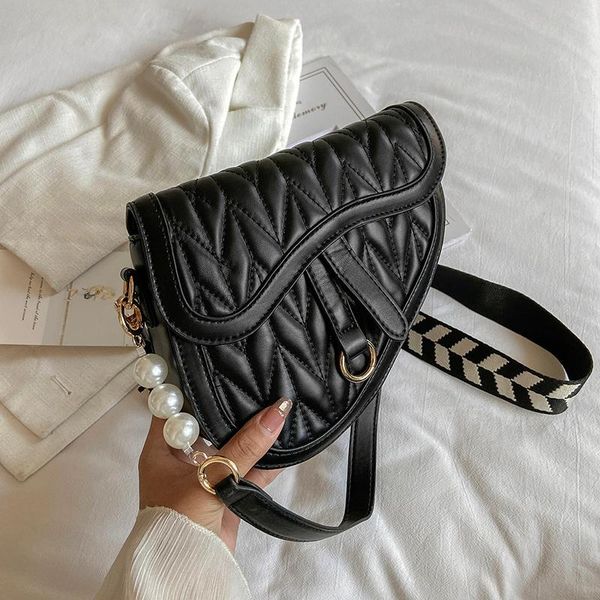 

evening bags pearl small solid color pu leather crossbody bag for women 2021 shoulder handbags and purses female travel designer