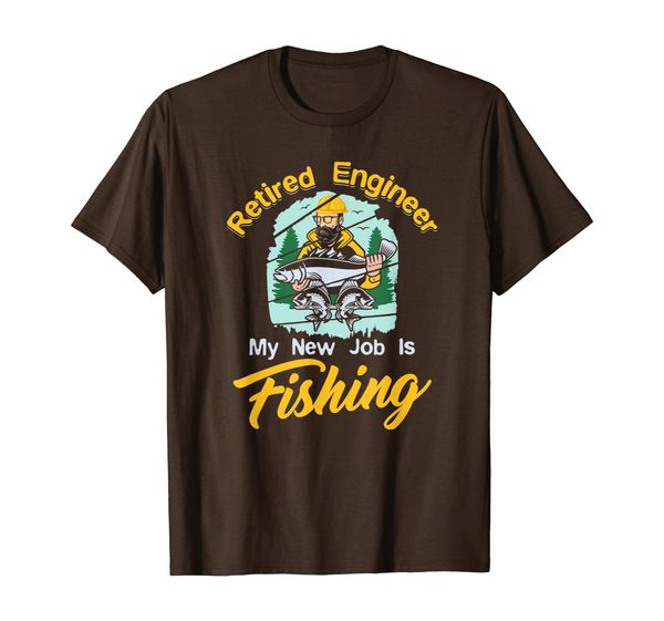 

funny retired engineer fishing print retiree gift t-shirt, White;black