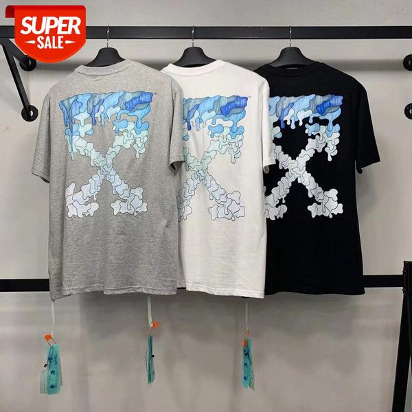 

brand dissolved arrow gradient print short sleeve men's casual large size t-shirt #7q6m, White;black