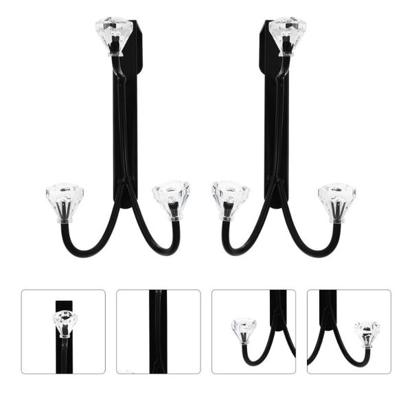 

hooks & rails 2pcs punch-home clothes household coat hangers (black)