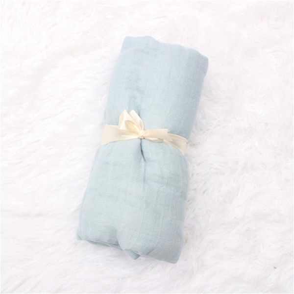 

blankets & swaddling 40jc 120x120cm baby muslin bamboo fiber receiving blanket infants wrap 2 layers gauze sleepsack towel solid color for