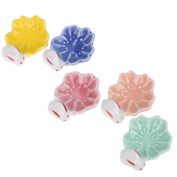 

chopsticks 1pc design multicolor cherry blossom chopstick rack ceramic stand pen holder craft