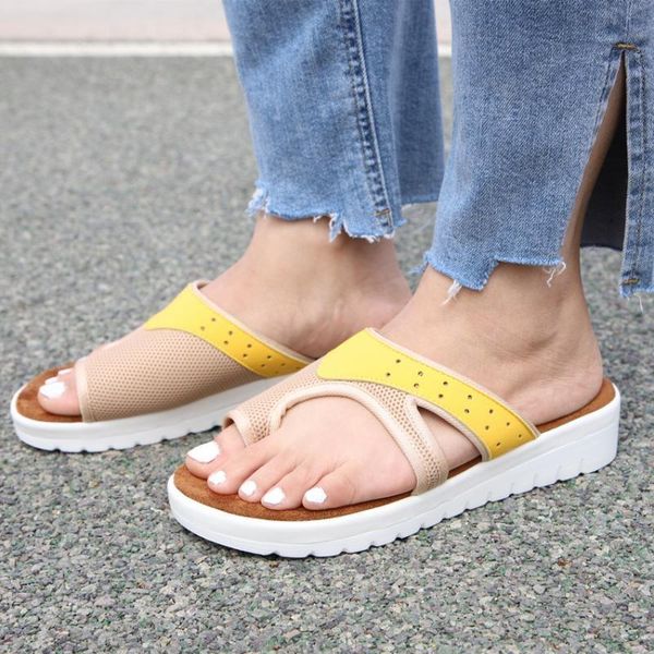 

slippers summer women mixed color casual ladies flats mesh open toe female flip flops plus size fashion outdoor beach shoes, Black