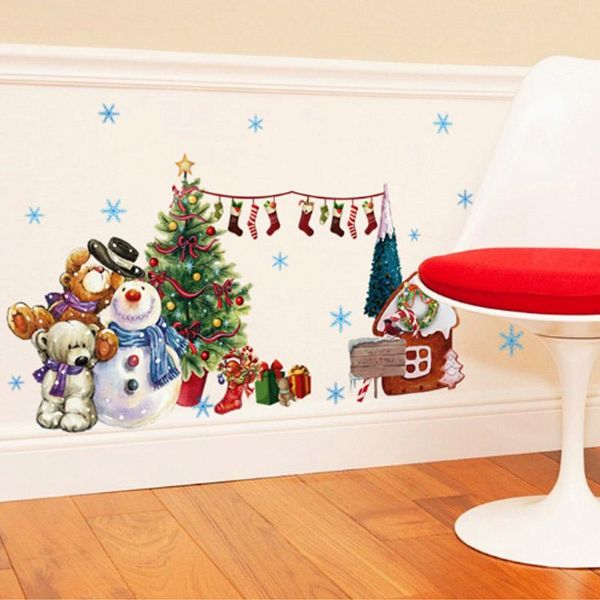 

wall stickers home decor pvc christmas tree snowman
