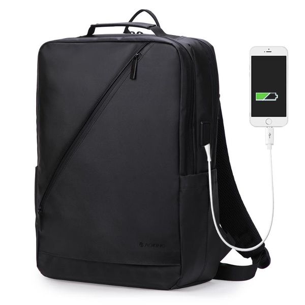 

backpack usb charging lap15.6 inch urban black bag men mochila waterproof school anti theft daypacks for business trip