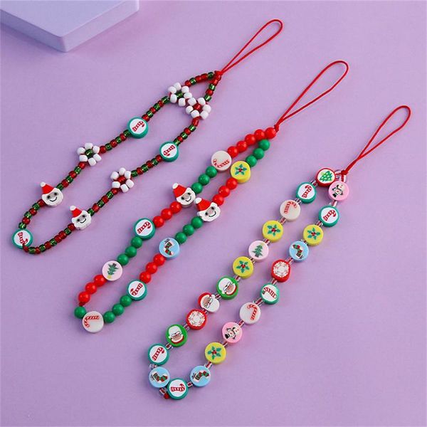 

chokers christmas gift phone chain lanyard beads mobile charm love letter string wristband cell case hanging cord for women, Golden;silver
