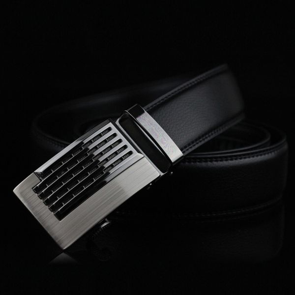 

new men's automatic belt buckle, business leather , two-layer, Black;brown