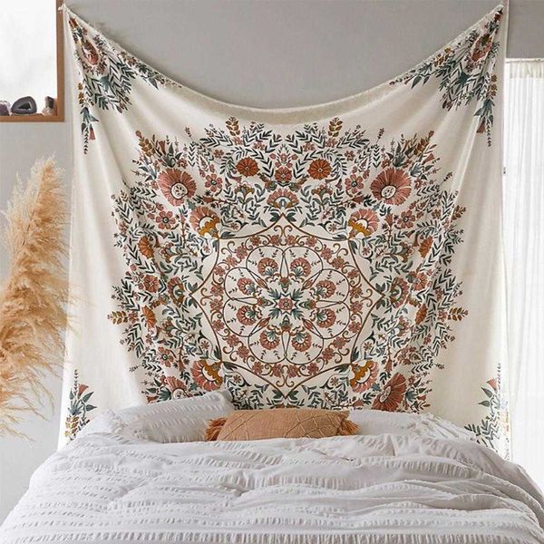 5 tamanhos decoração boêmio indiano floral pendurado tapeçaria tecido mandala boho parede carpe