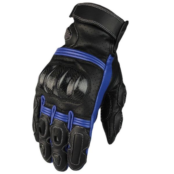 

fashion leather embossed motorcycle gloves full finger protective glove off road racing mitten touch screen mittens, Black