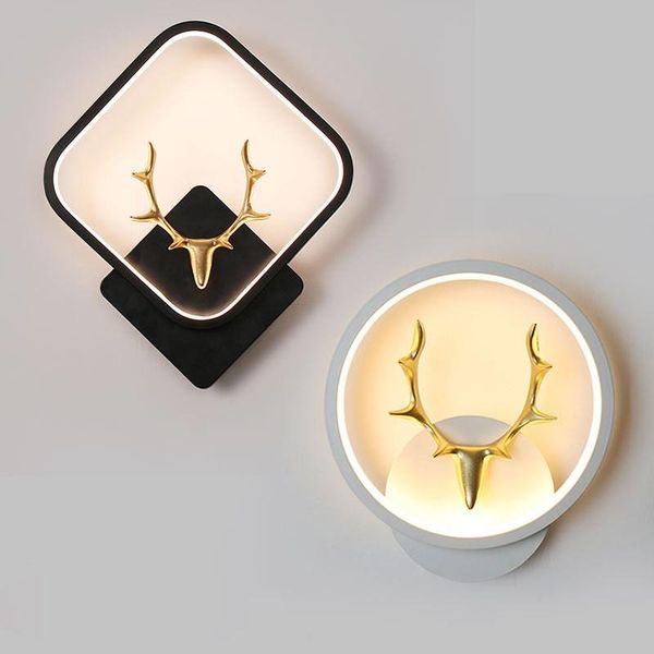 

modern led wall lamp 12w for home bedroom bedside living room aisle corridor stairs sconce antlers art decor light fixture lamps
