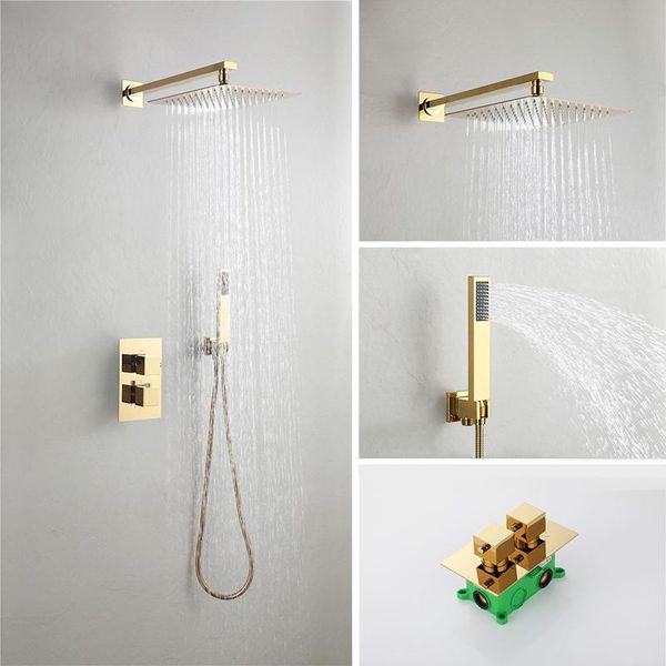 

thermostatic bathroom shower faucet in wall gold bath and set mixer rainfall sets