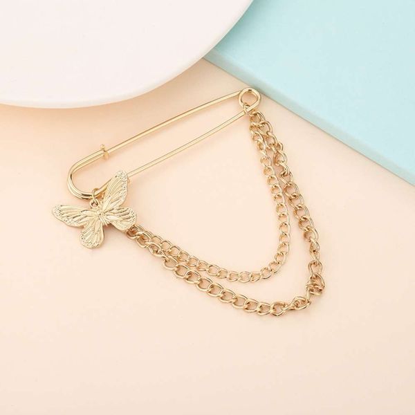 

butterfly chain, pin net red, tiktok, fashion brooch yiwu accessories, Gray