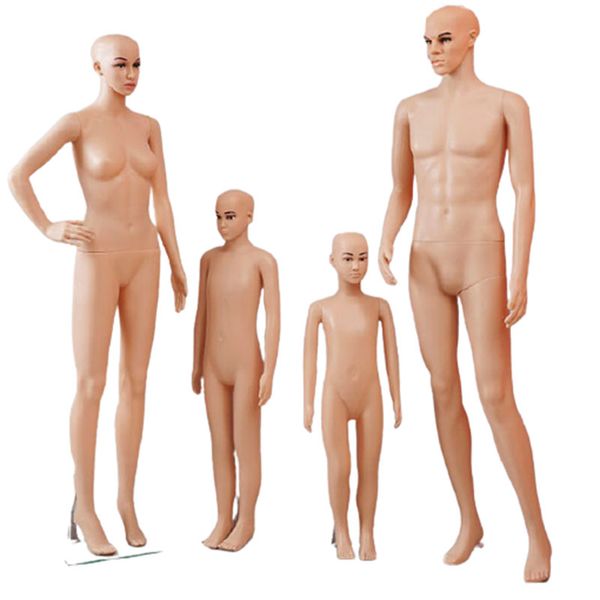 

good plastic family mannequin father mother child model for display, Khaki