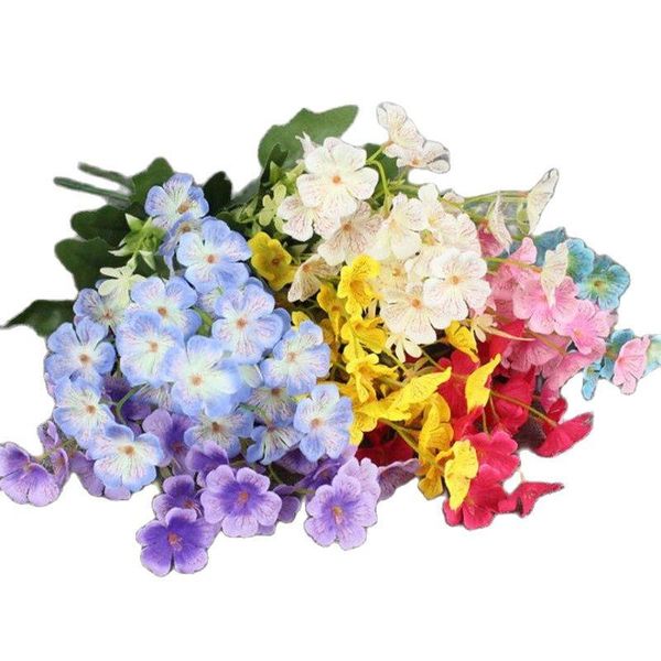 

decorative flowers & wreaths one fake violet (5 stems/bunch) 15" length simulation mini cymbidium for wedding home artificial