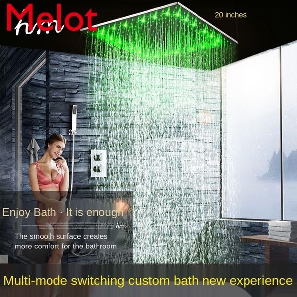 

20-inch stainless steel ceiling nozzle led large shower set spray head constant temperature embedded box bathroom sets