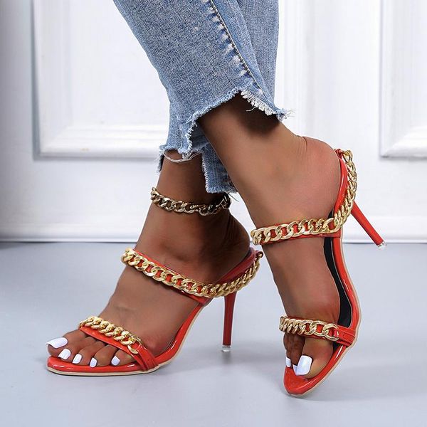 

dress shoes red high heels fashion shopping stilettos 2021 banquet ladies sandals summer middle-aged women's party wear, Black