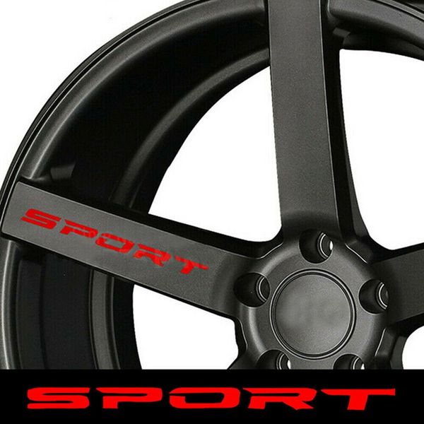 

new 4 pcs car sticker sports font car body sticker auto door rims wheel hub racing decal exterior accessories auto products