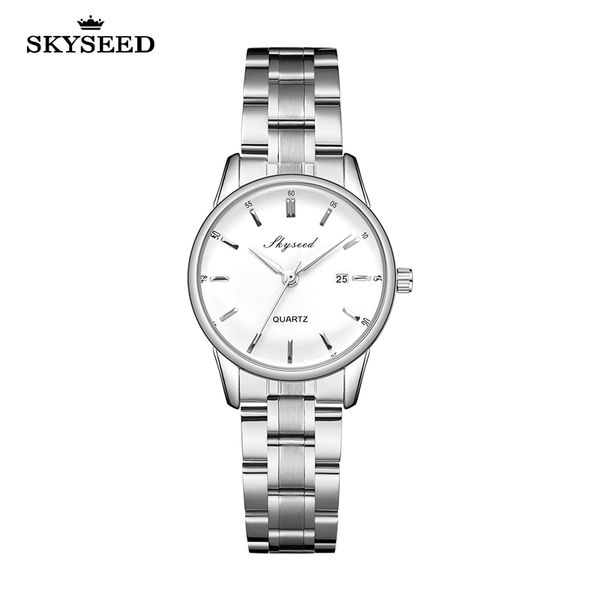

tiandai watch trend fashion minimalist student male 40mm female 28mm lovers quartz watch, Slivery;brown