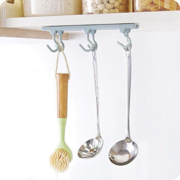 

plastic cupboard hanger 6 hooks rack closet hanging cup drainer wardrobe clothing storage bathroom kitchen tool & rails
