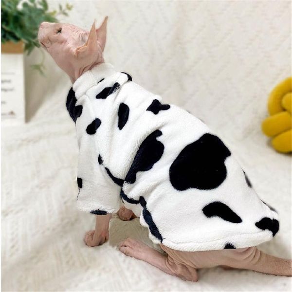 

cow style hariless cat clothing autumn winter wearing apparel sphinx warm kitty sphynx outfits costumes