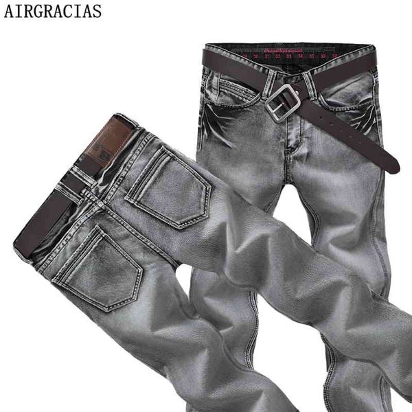 AIRGRACIAS Mens Classic Retro Nostalgia Straight Denim Jeans Plus Size 28-38 Pantaloni lunghi da uomo Pantaloni Brand Biker Jean 210330