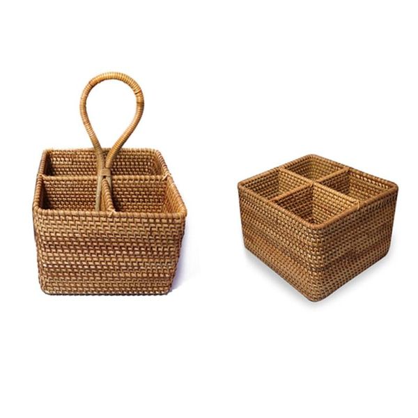 

storage baskets square hand woven basket 4 compartment deskserving t8na