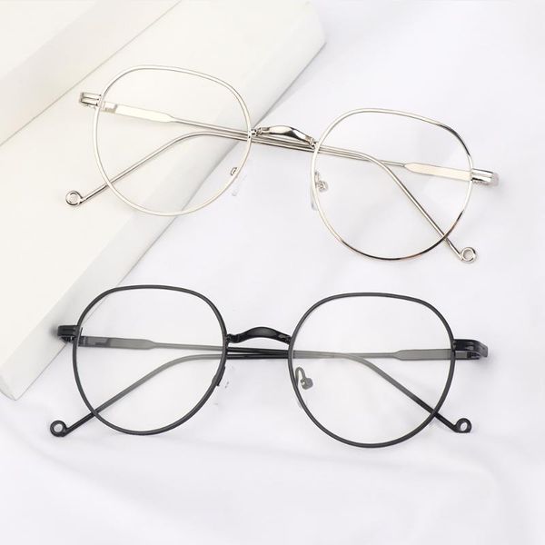 

sunglasses classic vintage glasses frame round lens flat myopia optical mirror simple metal women men -1.0~-4.0, White;black