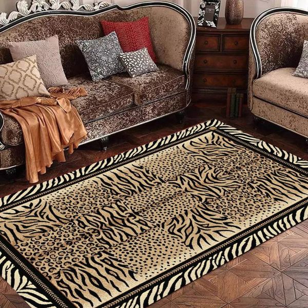 

carpets leopard print carpet living room modern rectangle sofa table area rug european non-slip chair lounge kitchen floor door mat